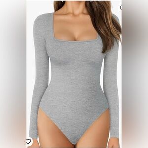 Grey Long Sleeve Bodysuit